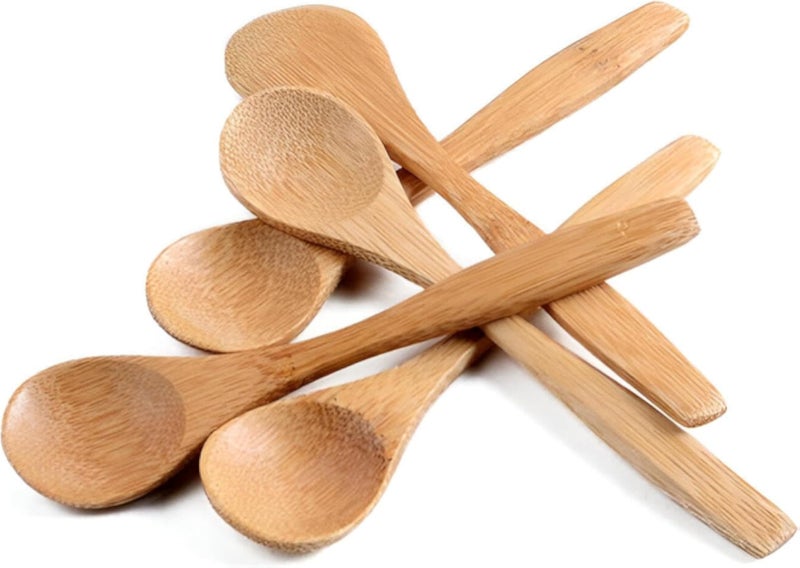 طقم ملاعق كبيرة - ملاعق خشبية لتقديم الحساء والعصيدة والأرز والعسل والتوابل وإطعام الأطفال (12 قطعة)